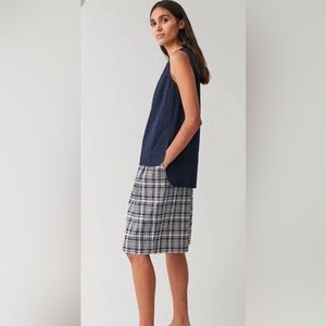 COS navy textured shell blouse